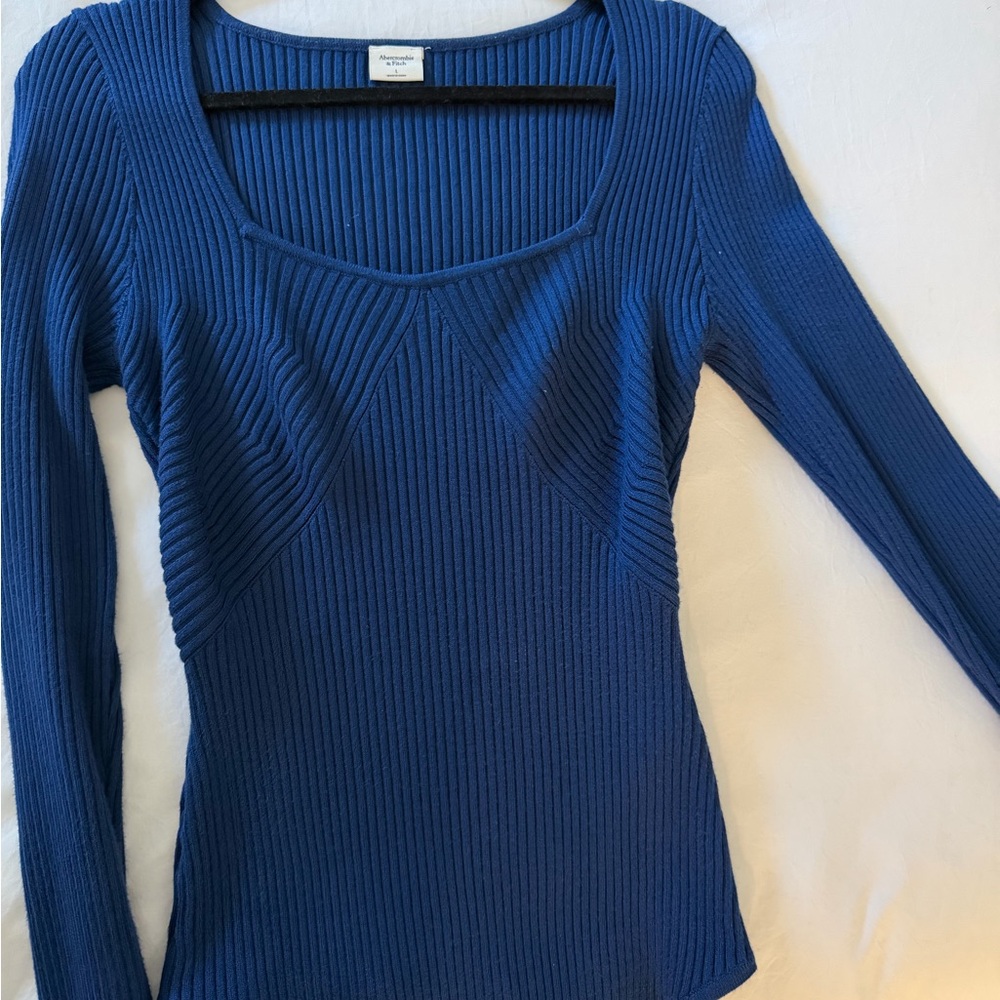 Abercrombie & Fitch Blue Ribbed Bodysuit